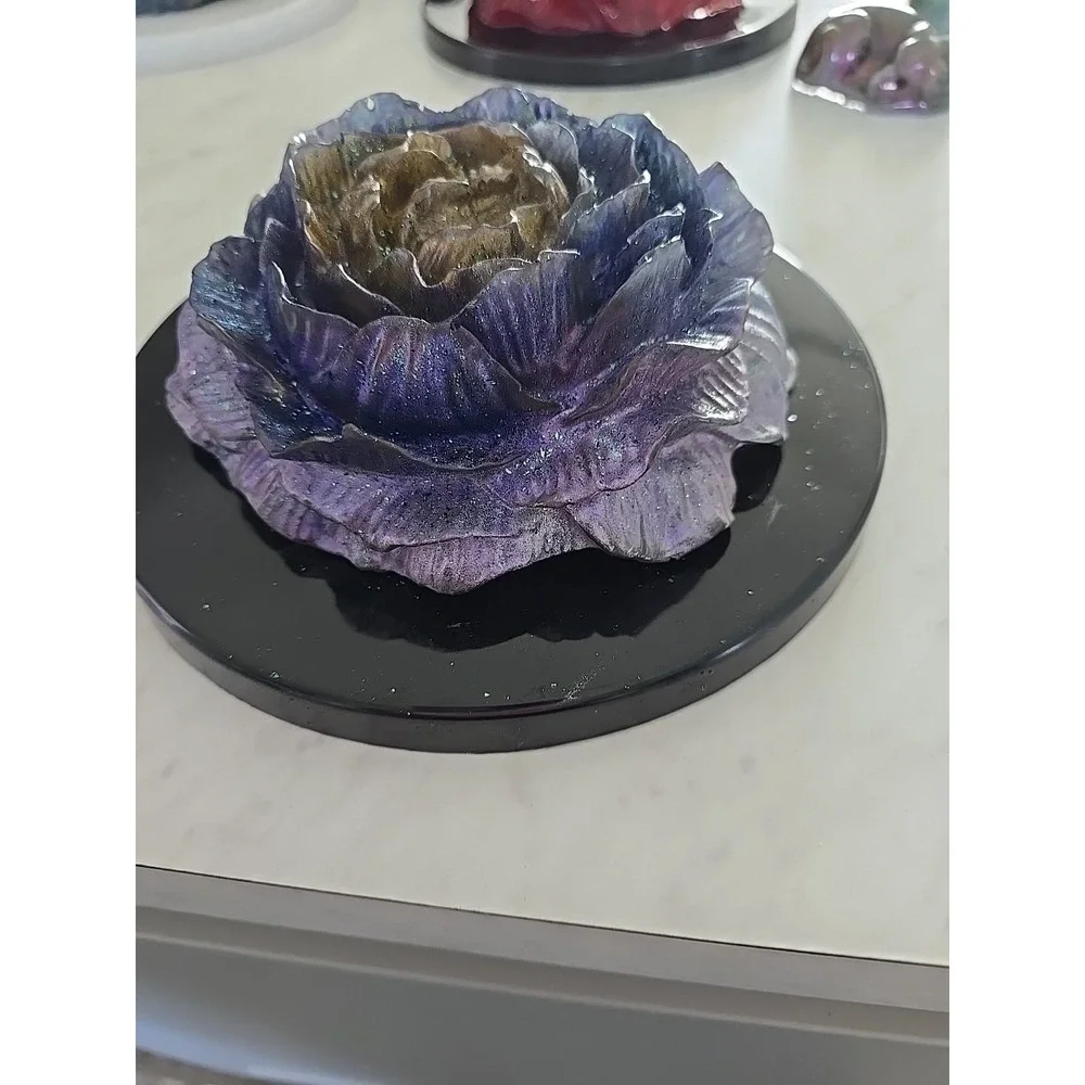 Handmade Resin Flower Purple Gold Blue‎ Decoration Gift.   600